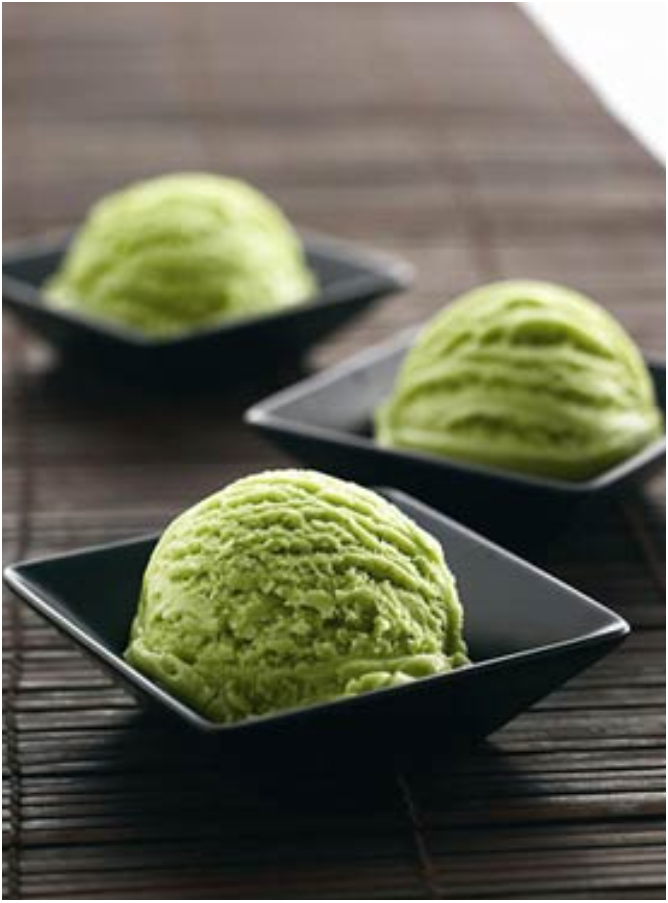 Helado de té verde