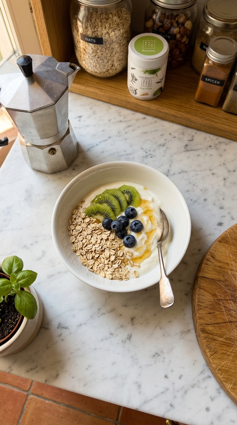 yogurt greco + avena, niente di nuovo ma funziona