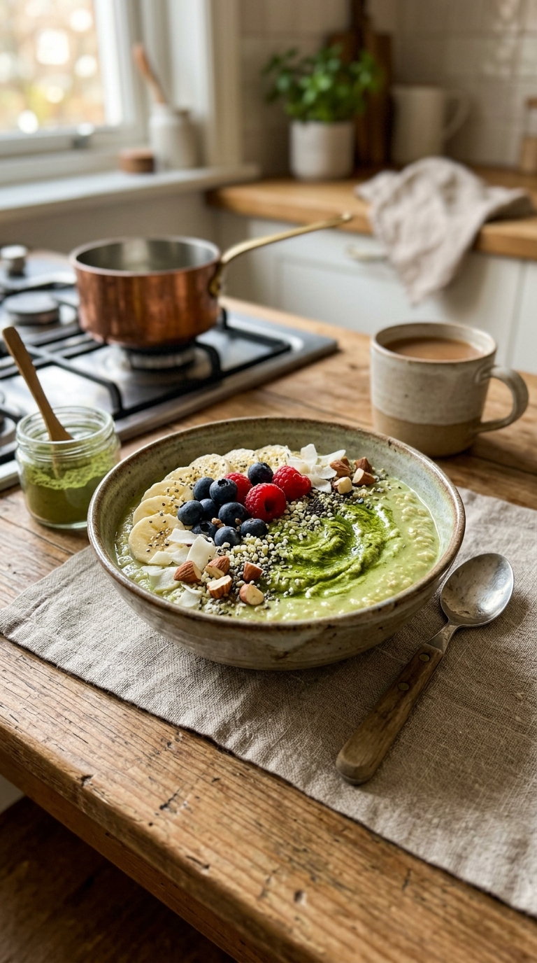 Porridge con matcha